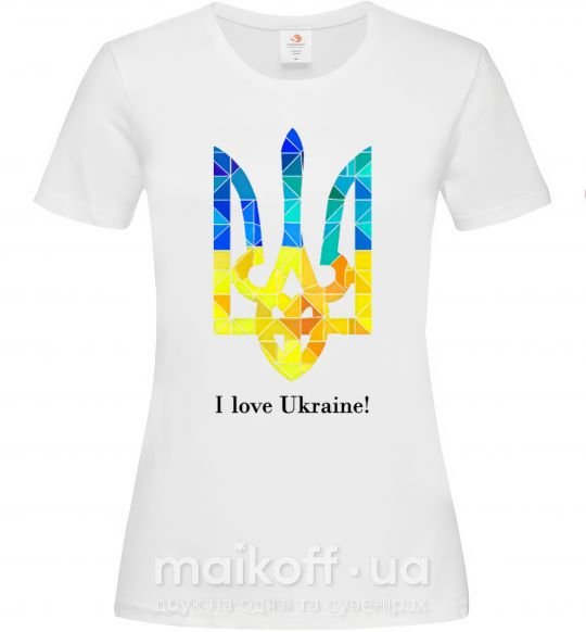 Жіноча футболка Я люблю Україну Білий фото