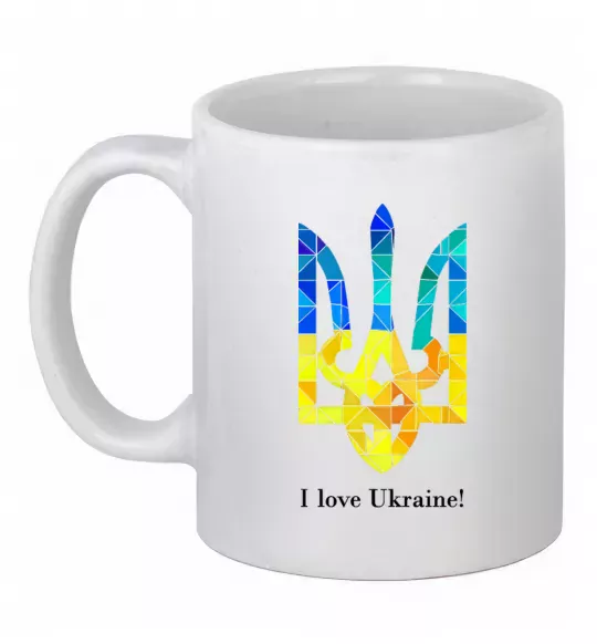 Чашка керамічна Я люблю Україну Білий фото