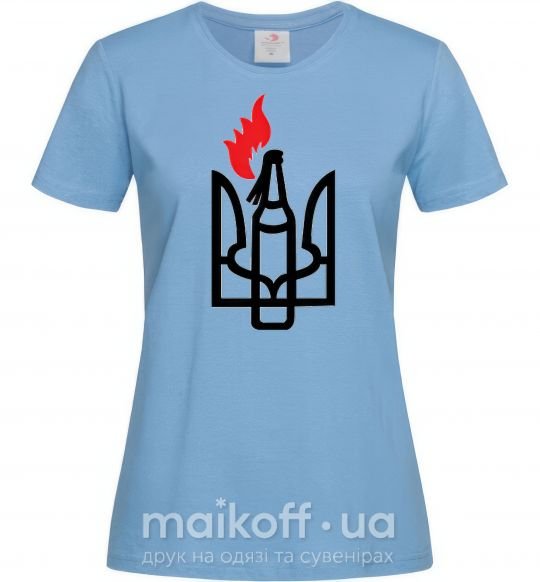 Женская футболка Герб - коктейль Молотова Голубой фото