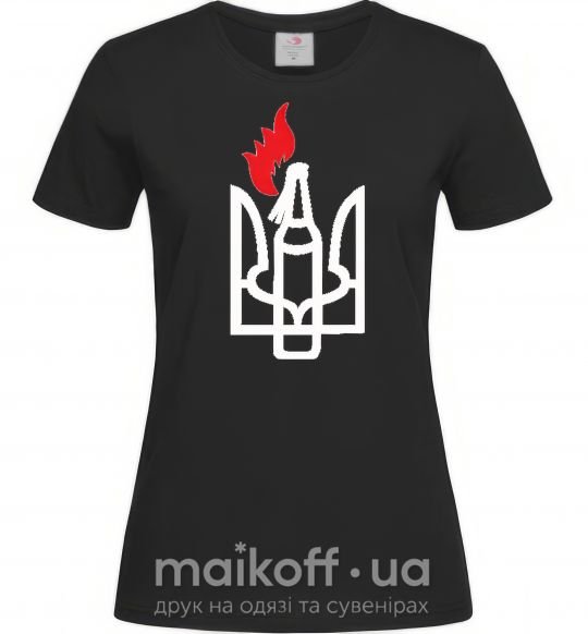 Женская футболка Герб - коктейль Молотова Черный фото