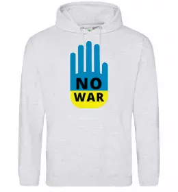 Мужская толстовка (худи) Peace please ВИШИВКА Серый меланж фото Мужская толстовка (худи) Peace please ВИШИВКА Серый меланж фото