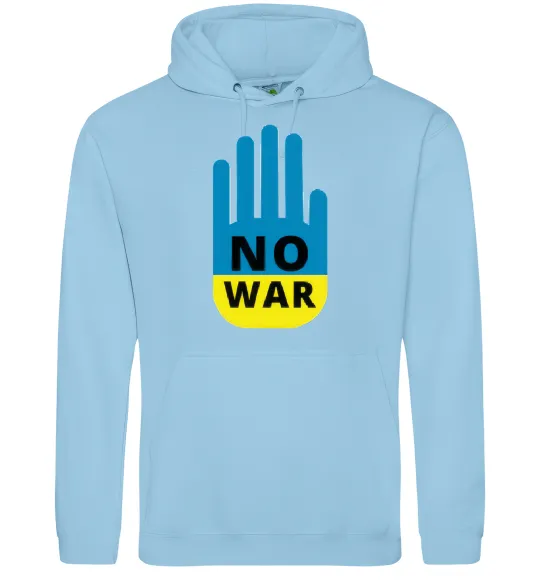 Мужская толстовка (худи) NO WAR Голубой фото