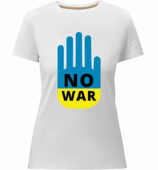 Женская премиум футболка NO WAR Белый фото