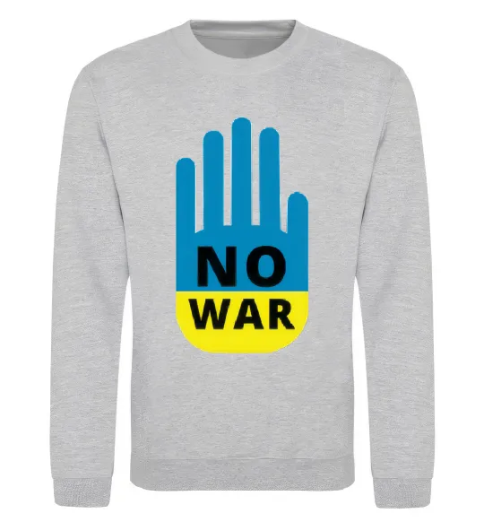 Світшот NO WAR Сірий меланж фото