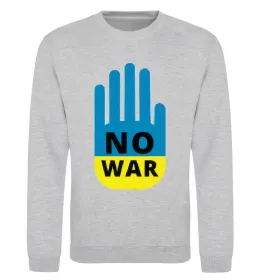 Світшот NO WAR Сірий меланж фото