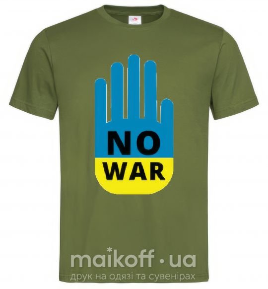 Чоловіча футболка NO WAR Оливковий фото