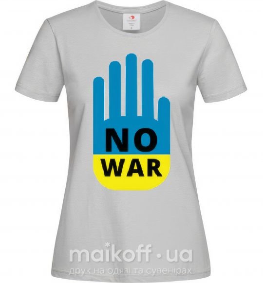 Жіноча футболка NO WAR Сірий фото