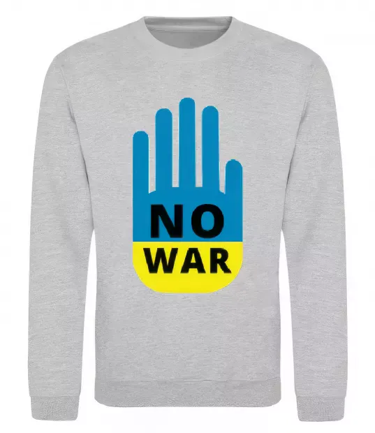 Свитшот NO WAR Серый меланж фото