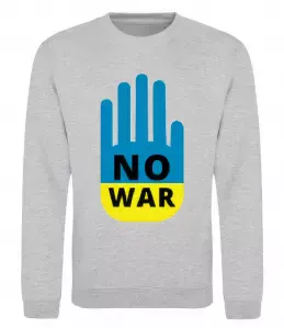 Свитшот NO WAR Серый меланж фото