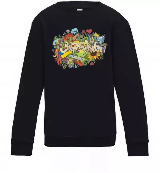 Детский Свитшот Ukraine Черный фото