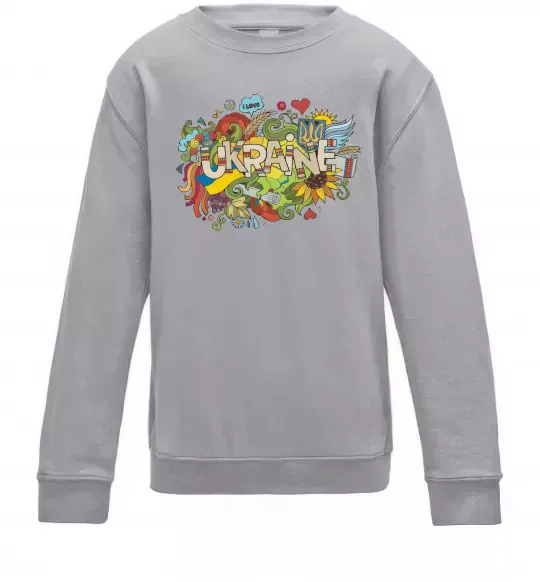 Детский Свитшот Ukraine Серый меланж фото