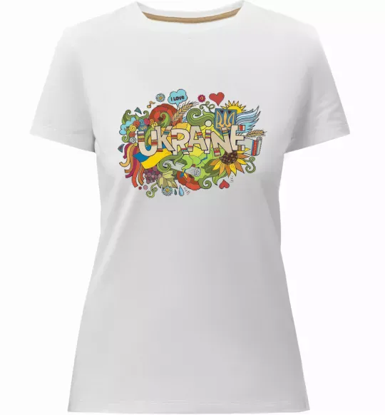 Жіноча преміум футболка Ukraine Білий фото