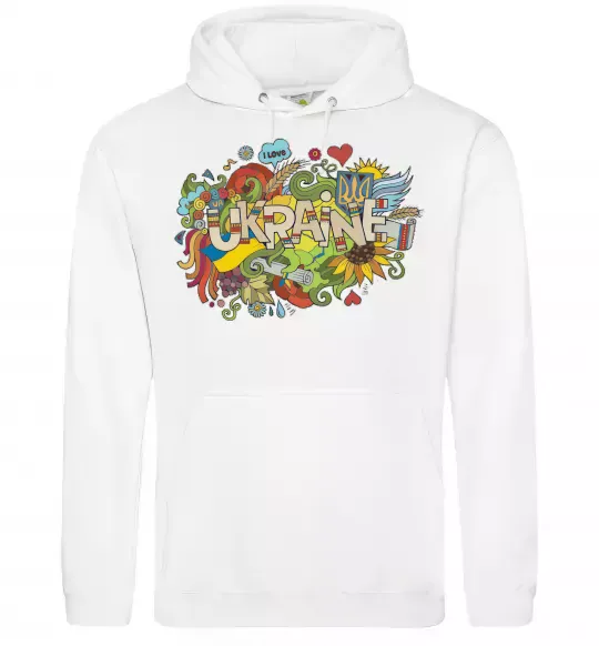 Мужская толстовка (худи) Ukraine Белый фото