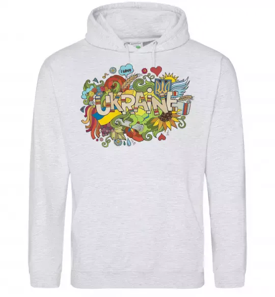 Мужская толстовка (худи) Ukraine Серый меланж фото
