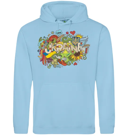 Чоловіча толстовка (худі) Ukraine Блакитний фото