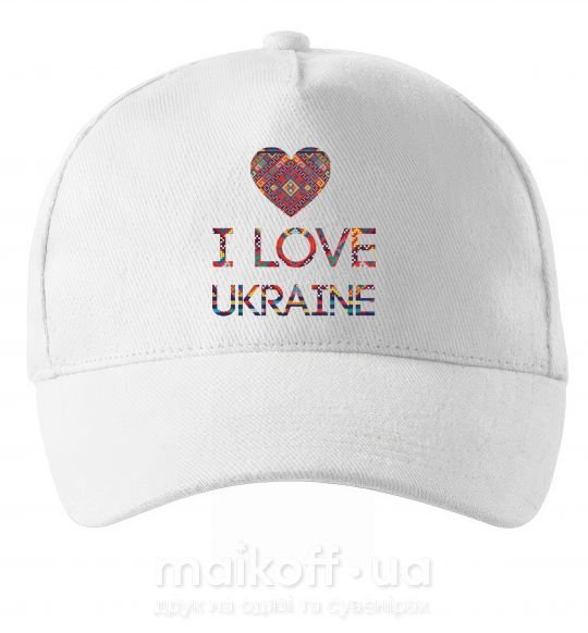 Кепка Вишиванка - I love Ukraine Белый фото