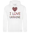 Мужская толстовка (худи) Вишиванка - I love Ukraine Белый фото
