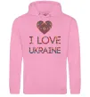 Жіноча толстовка (худі) Вишиванка - I love Ukraine Рожевий фото