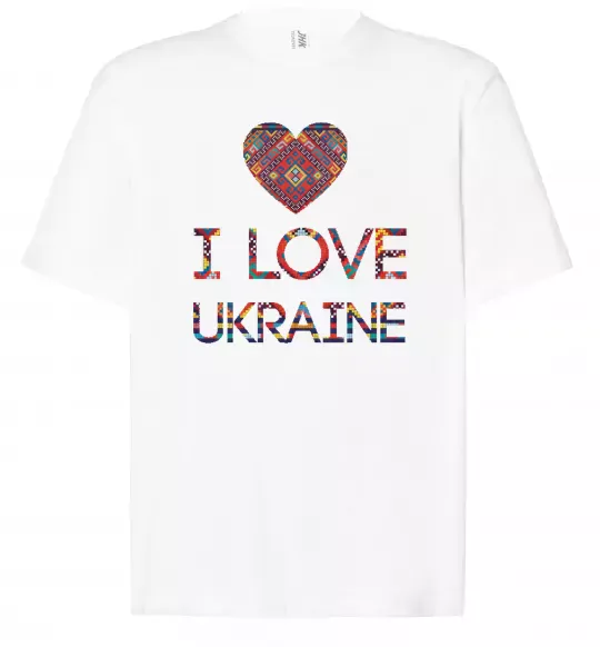 Футболка Оверсайз Вишиванка - I love Ukraine Білий фото