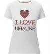 Женская премиум футболка Вишиванка - I love Ukraine Белый Женская премиум футболка Вишиванка - I love Ukraine Белый фото