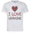 Мужская футболка Вишиванка - I love Ukraine Белый фото