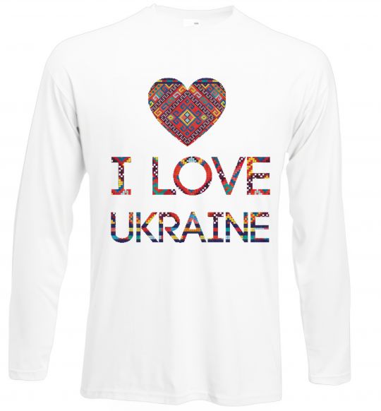 Лонгслів Вишиванка - I love Ukraine Білий фото