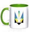 Чашка з кольоровою ручкою Герб - геометрична фігура Зелений фото
