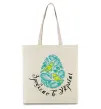 Эко-сумка Петриківський роспис - пташки Бежевый Эко-сумка Петриківський роспис - пташки Бежевый фото