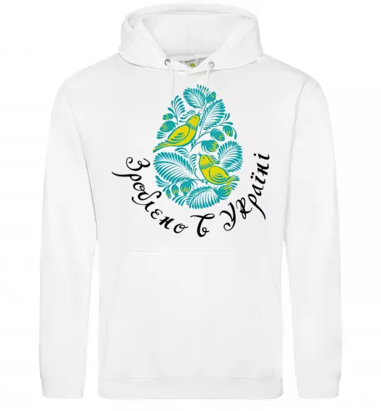 Жіноча толстовка (худі) Петриківський роспис - пташки Білий фото