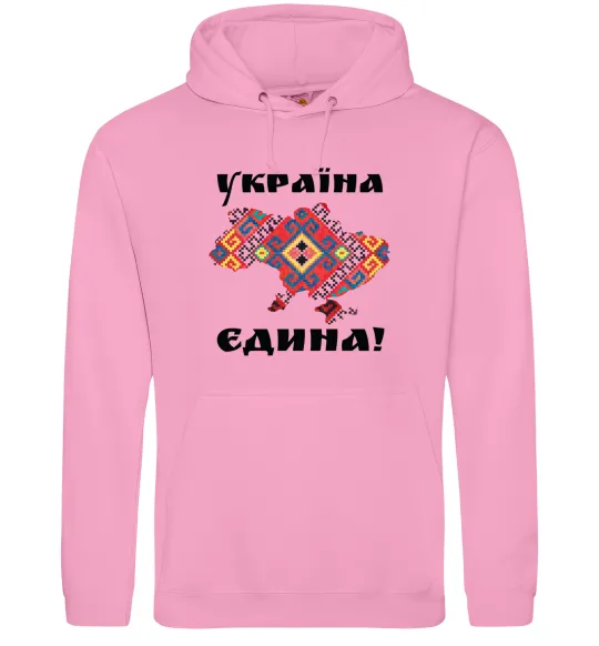 Жіноча толстовка (худі) УКРАЇНА ЄДИНА - вишиванка! Рожевий фото