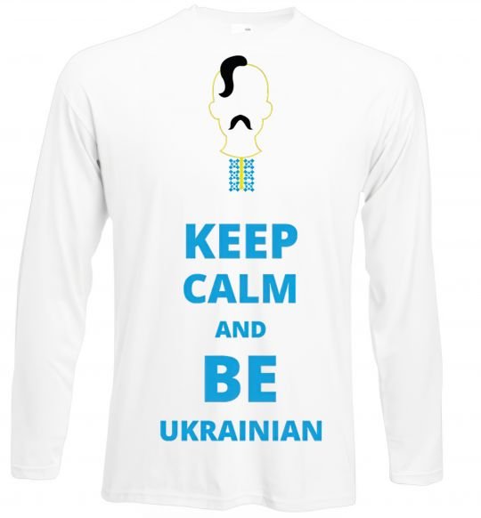 Лонгслів Keep calm and be Ukrainian (boy) Білий фото