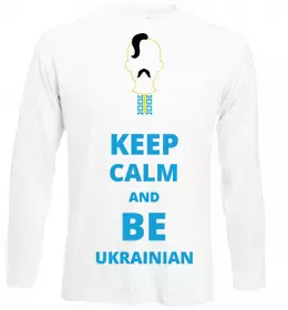 Лонгслив Keep calm and love Ukraine Белый фото