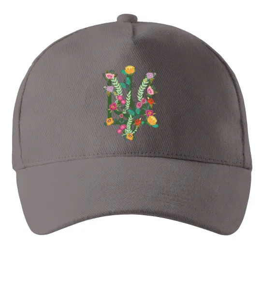 Кепка Герб з квітками Сірий фото