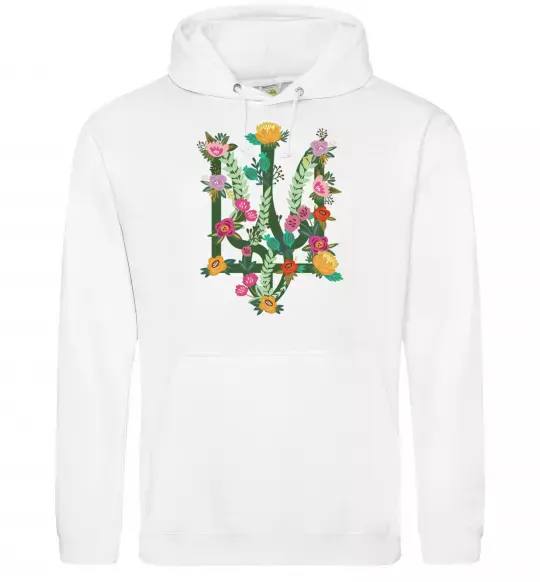 Жіноча толстовка (худі) Герб з квітками Білий фото