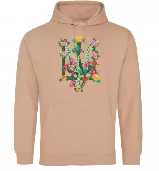 Жіноча толстовка (худі) Герб з квітками Пісочний фото