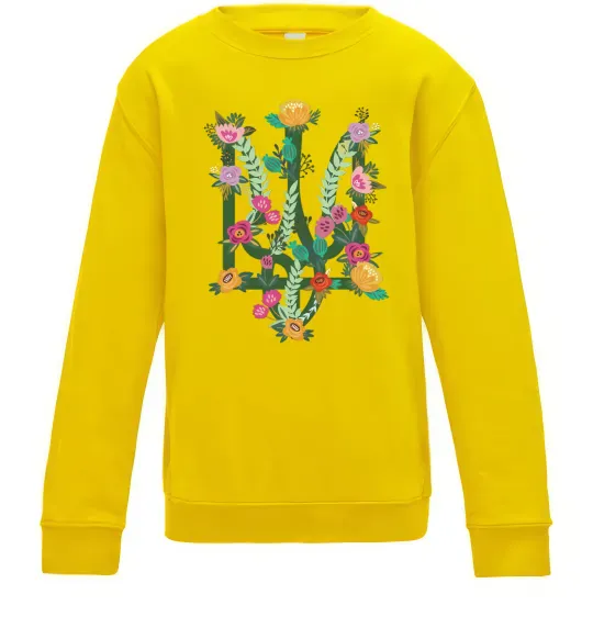 Дитячий світшот Герб з квітками Сонячно жовтий фото