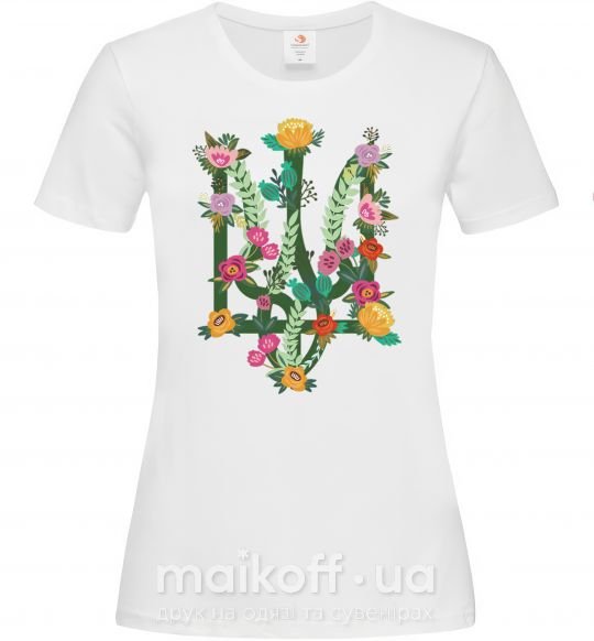 Жіноча футболка Герб з квітками Білий фото