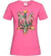 Жіноча футболка Герб з квітками Яскраво-рожевий фото