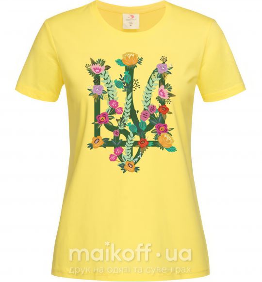Жіноча футболка Герб з квітками Лимонний фото