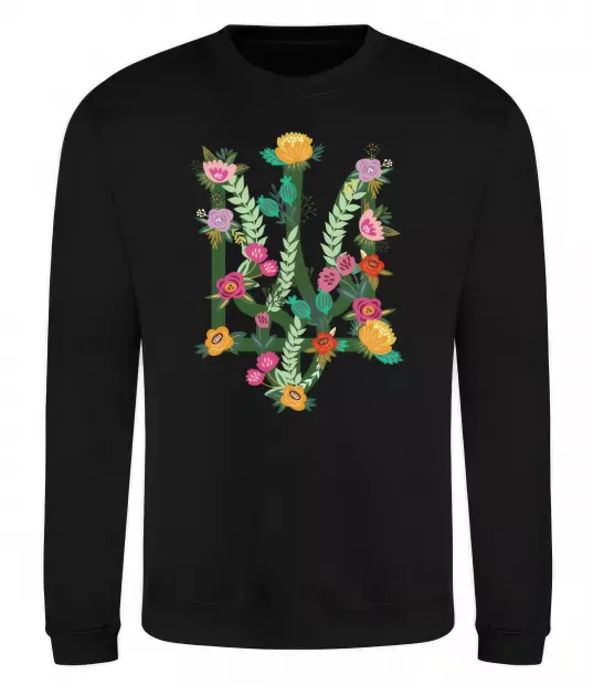 Свитшот Герб з квітками Черный фото