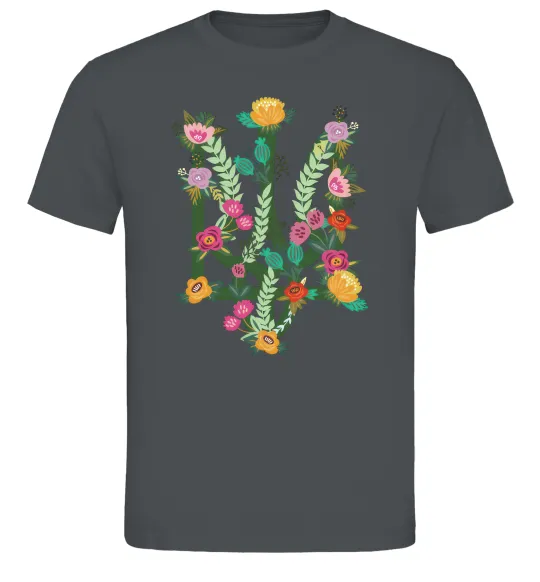 Мужская футболка Герб з квітками Графит фото