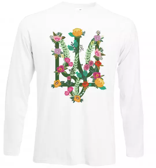 Лонгслів Герб з квітками Білий фото