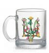 Чашка стеклянная Герб з квітками Прозрачный фото