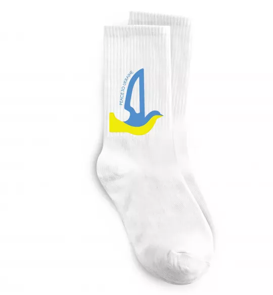 Шкарпетки Peace to Ukraine - голуб миру Білий фото