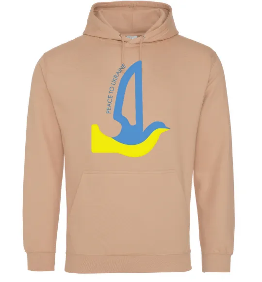 Жіноча толстовка (худі) Peace to Ukraine - голуб миру Пісочний фото
