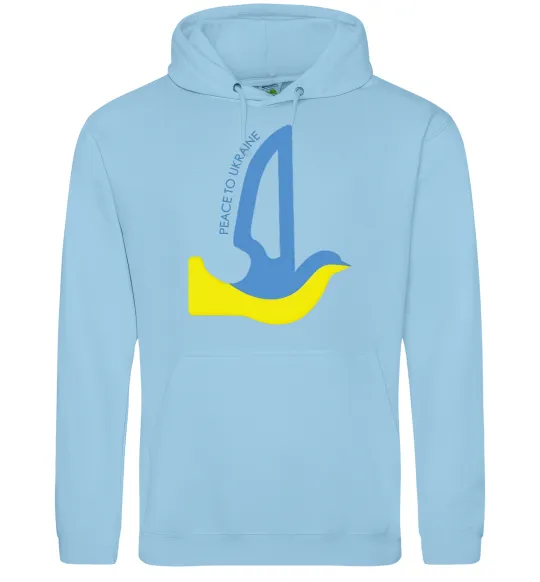 Жіноча толстовка (худі) Peace to Ukraine - голуб миру Блакитний фото