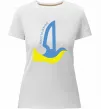 Жіноча преміум футболка Peace to Ukraine - голуб миру Білий фото