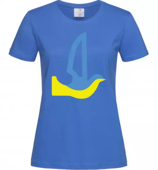 Жіноча футболка Peace to Ukraine - голуб миру Яскраво-синій фото