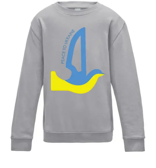 Детский Свитшот Peace to Ukraine - голуб миру Серый меланж фото