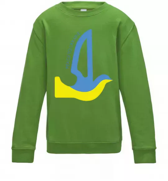 Детский Свитшот Peace to Ukraine - голуб миру Лаймовый фото